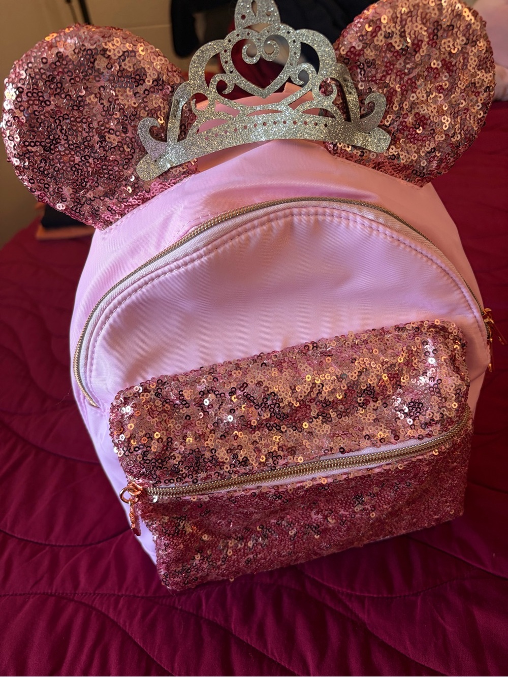 Disney Cruise Line Exclusive Bibbidi Bobbidi Boutique Pink Sequin Backpack NWT